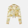 Underwater Barocco Knotted Crop Silk Shirt Underwater Barocco Knotted Crop Silk Shirt