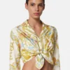 Underwater Barocco Knotted Crop Silk Shirt Underwater Barocco Knotted Crop Silk Shirt