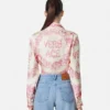 Underwater Barocco Knotted Crop Silk Shirt Underwater Barocco Knotted Crop Silk Shirt