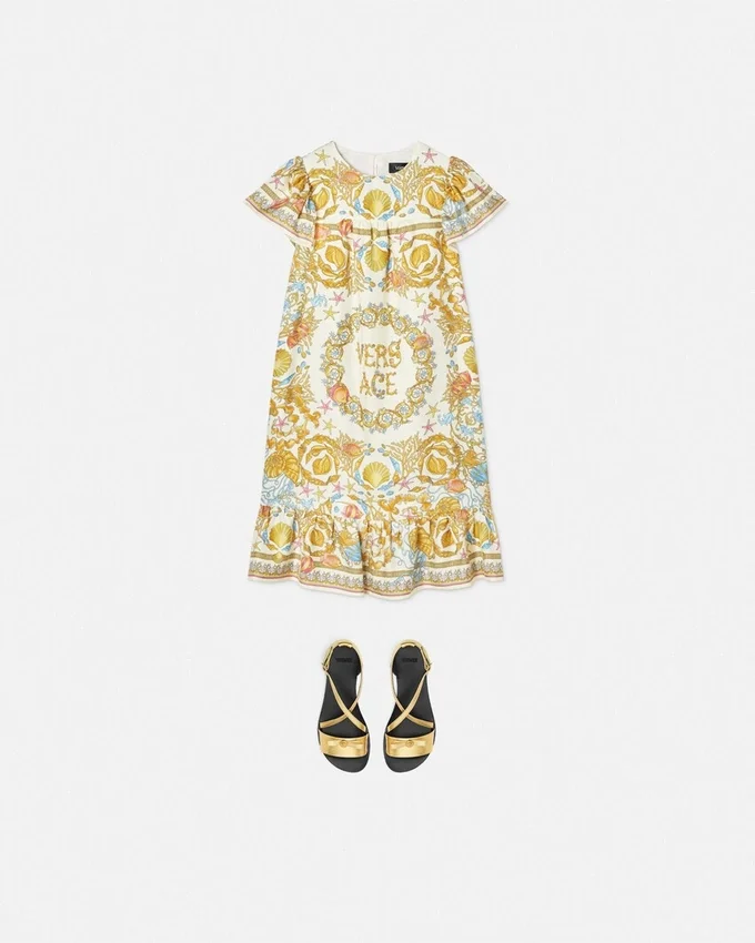 Underwater Barocco Ruffled Silk Kids Dress Underwater Barocco Ruffled Silk Kids Dress