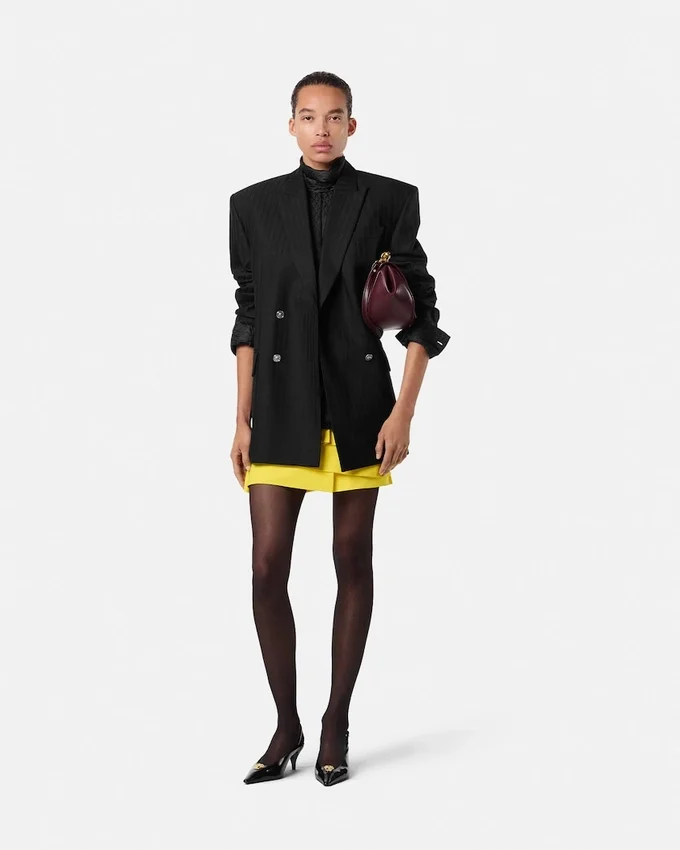 V Allover Jacquard Silk Lavallière Shirt V Allover Jacquard Silk Lavallière Shirt