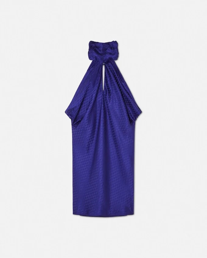 V Allover Jacquard Silk Relaxed Mini Dress V Allover Jacquard Silk Relaxed Mini Dress