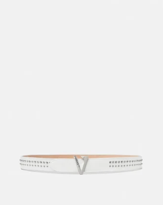 V Embellished Leather Belt 3 cm V Embellished Leather Belt 3 cm