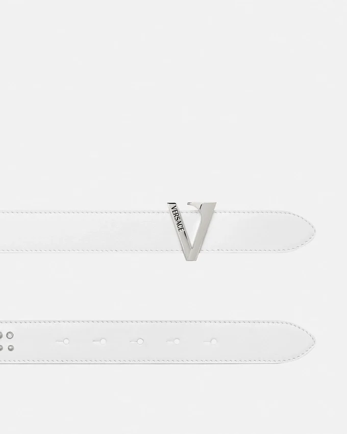 V Embellished Leather Belt 3 cm V Embellished Leather Belt 3 cm