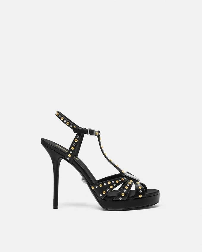 V Embellished Leather Sandals 120 mm V Embellished Leather Sandals 120 mm