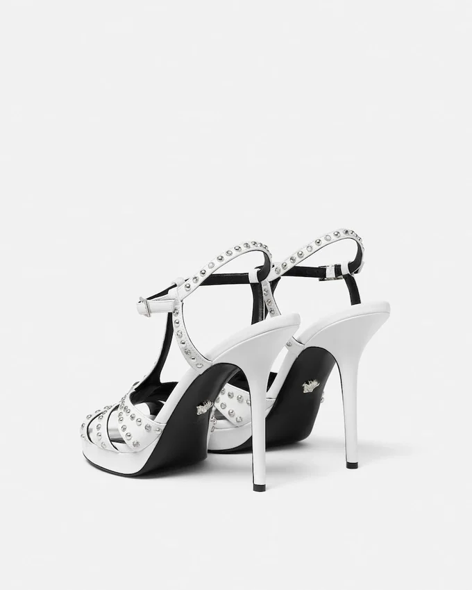 V Embellished Leather Sandals 120 mm V Embellished Leather Sandals 120 mm