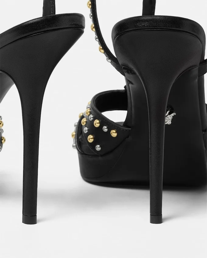 V Embellished Leather Sandals 120 mm V Embellished Leather Sandals 120 mm