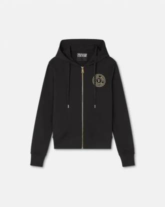 V-Emblem Zip Hoodie