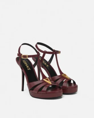 V Leather Sandals 120 mm