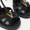V Leather Sandals 120 mm