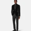 Velvet Single-Breasted Blazer