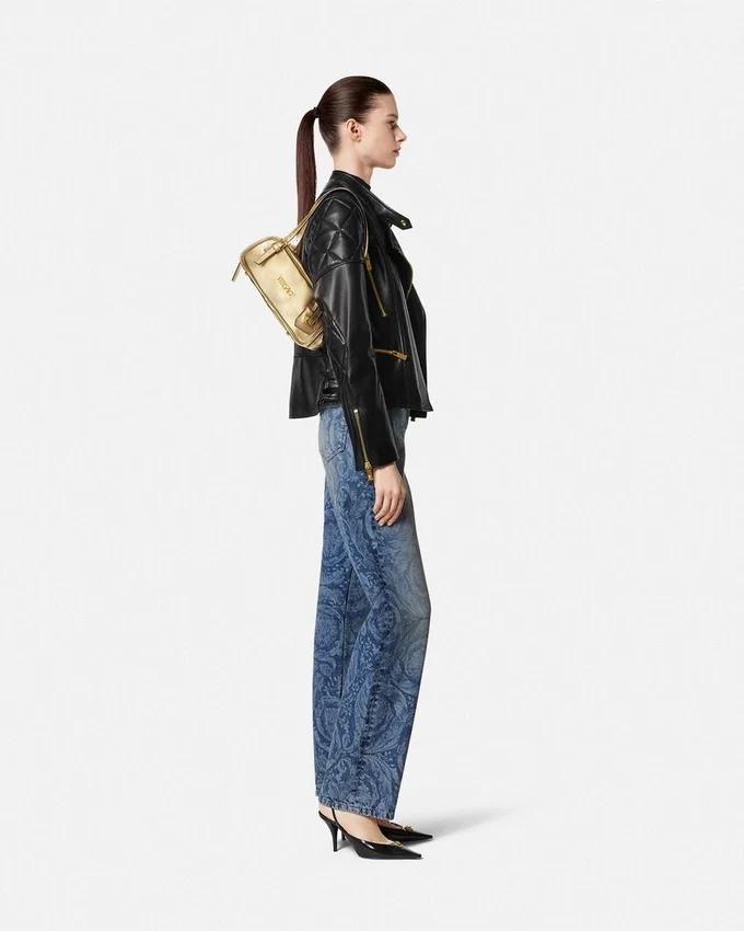 Versace Tag Bowling Metallic Bag Versace Tag Bowling Metallic Bag