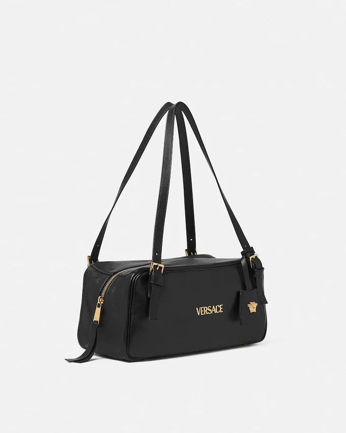 Versace Tag Large Nappa Bowling Bag Versace Tag Large Nappa Bowling Bag