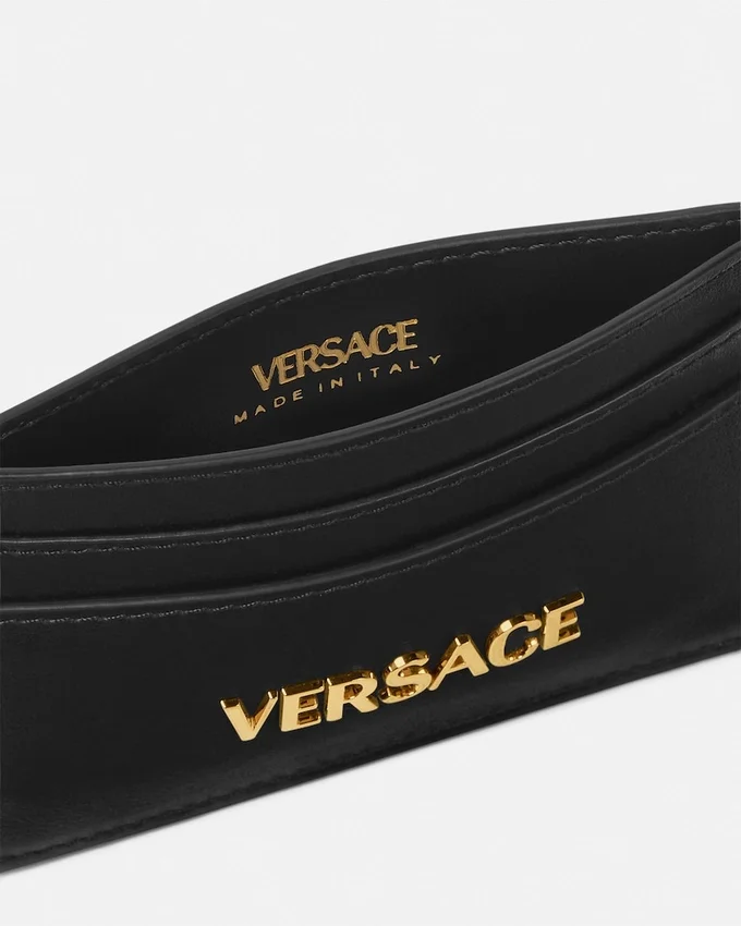 Versace Tag Leather Card Holder Versace Tag Leather Card Holder