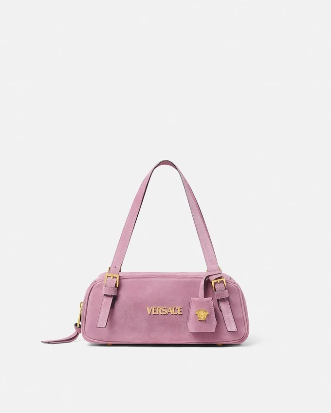 Versace Tag Suede Bowling Bag Versace Tag Suede Bowling Bag