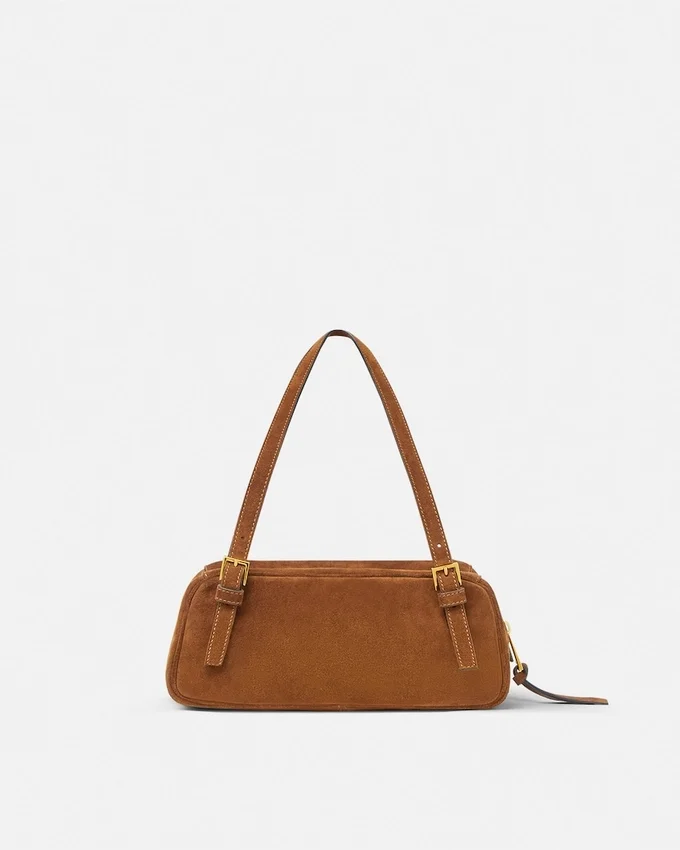 Versace Tag Suede Bowling Bag Versace Tag Suede Bowling Bag