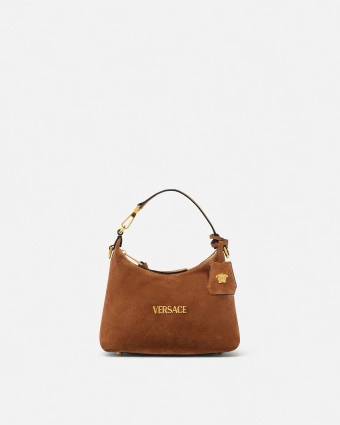 Versace Tag Suede Hobo Bag Versace Tag Suede Hobo Bag