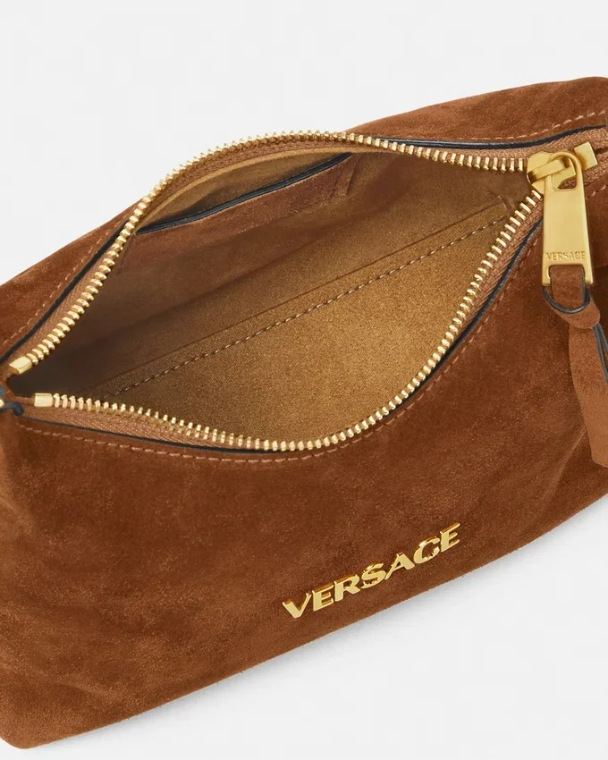 Versace Tag Suede Hobo Bag Versace Tag Suede Hobo Bag