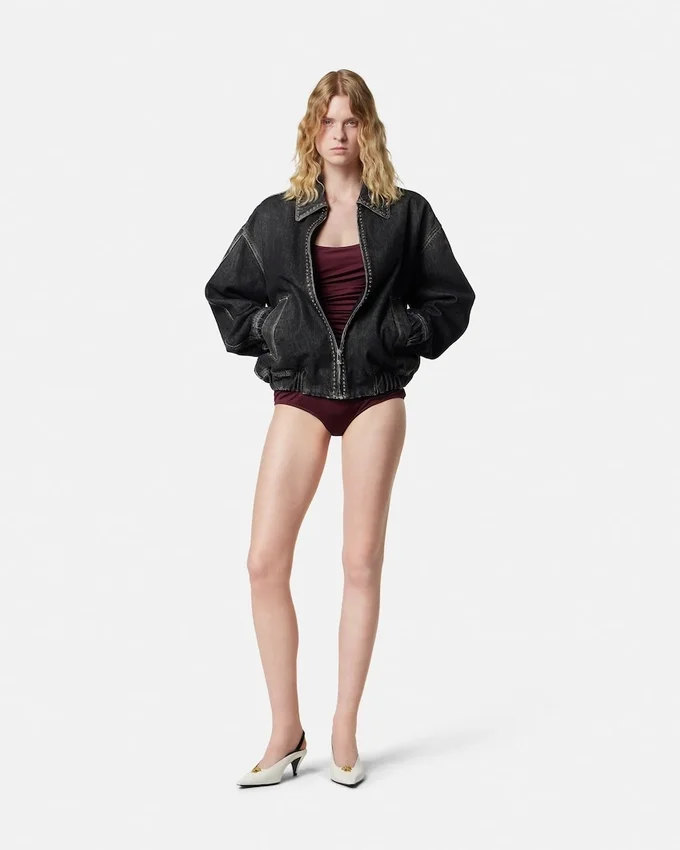 Viscose-Jersey Draped Bodysuit Viscose-Jersey Draped Bodysuit