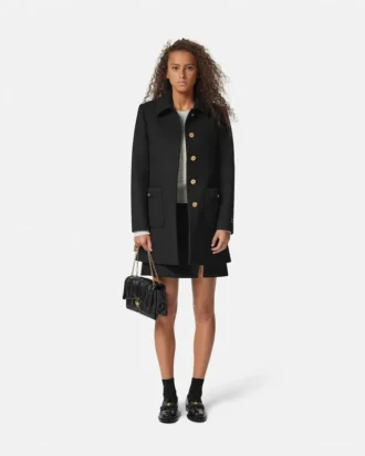 Wool-Blend A-Line Coat