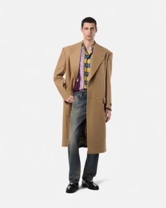 Wool-Blend Double-Breasted Coat
