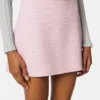 Wool Crépe Tweed A-Line Mini Skirt