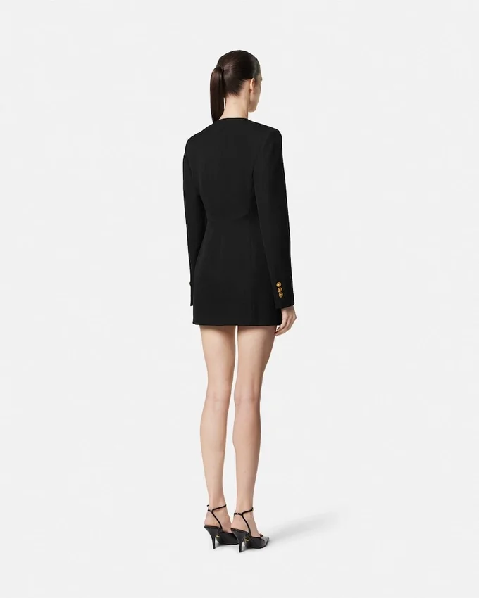 Wool Double-Breasted Blazer Dress Wool Double-Breasted Blazer Dress