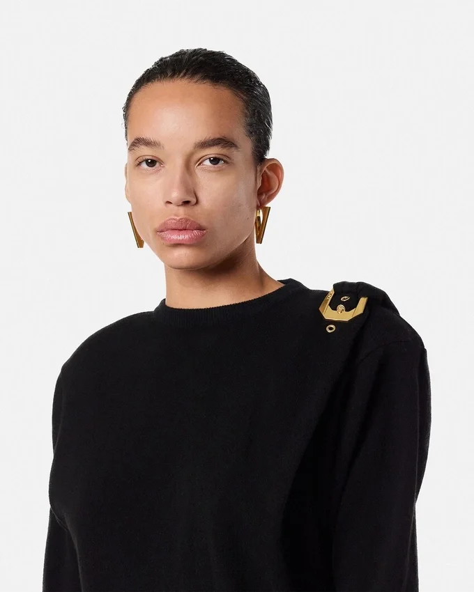 Wool Knit Draped Sweater Wool Knit Draped Sweater