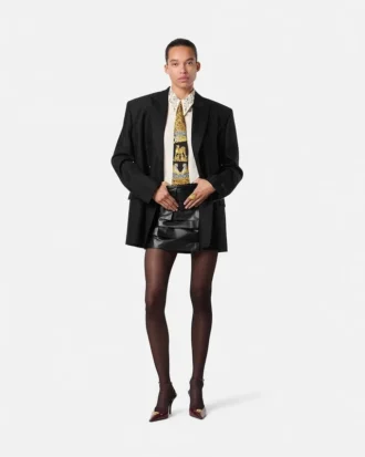 Wool Pinstripe Double-Breasted Blazer